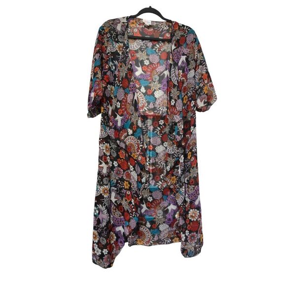 LuLaRoe Beautiful Lady‎ Liberty Sheer Open Front Duster Kimono (S) - Picture 1 of 7